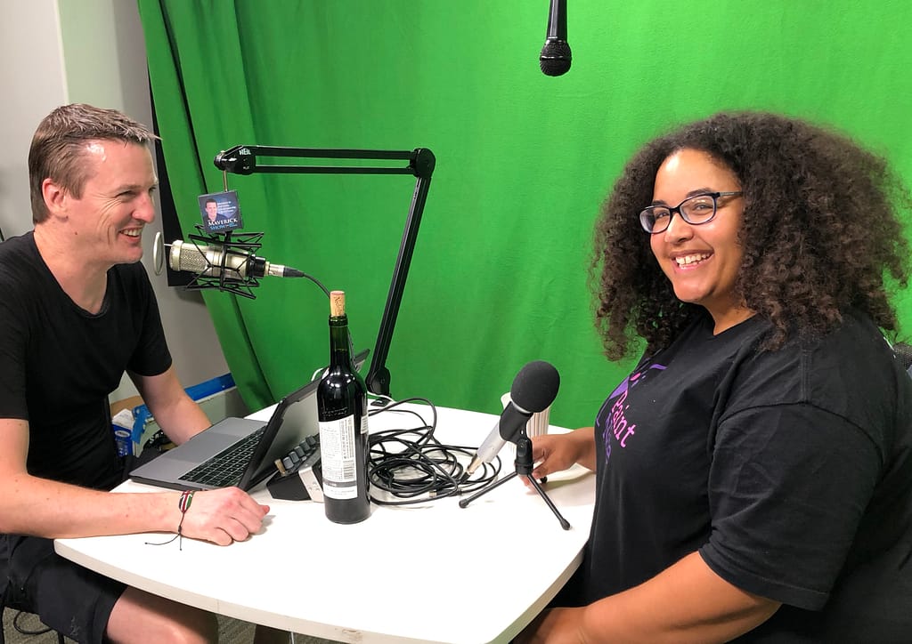 podcasting with green screen