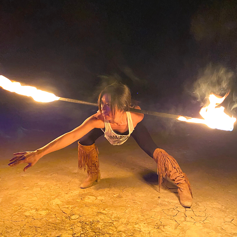 Candice Young fire dancing